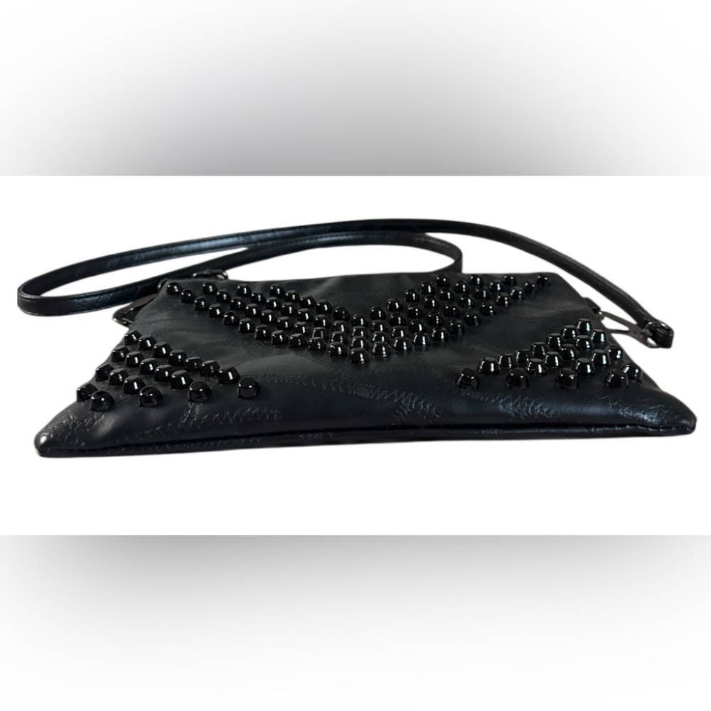 Soft Vegan Leather Studded Black Crossbody | EUC - Picture 9 of 12